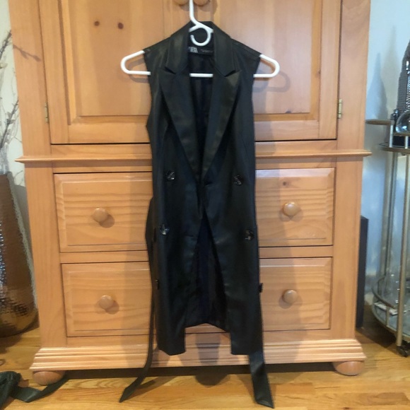 NWOT Zara Sleeveless Leather Vest - Picture 8 of 12